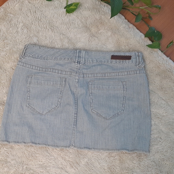 Express Nautical Fisherman Preppy Striped Jean Skirt - Picture 3 of 4